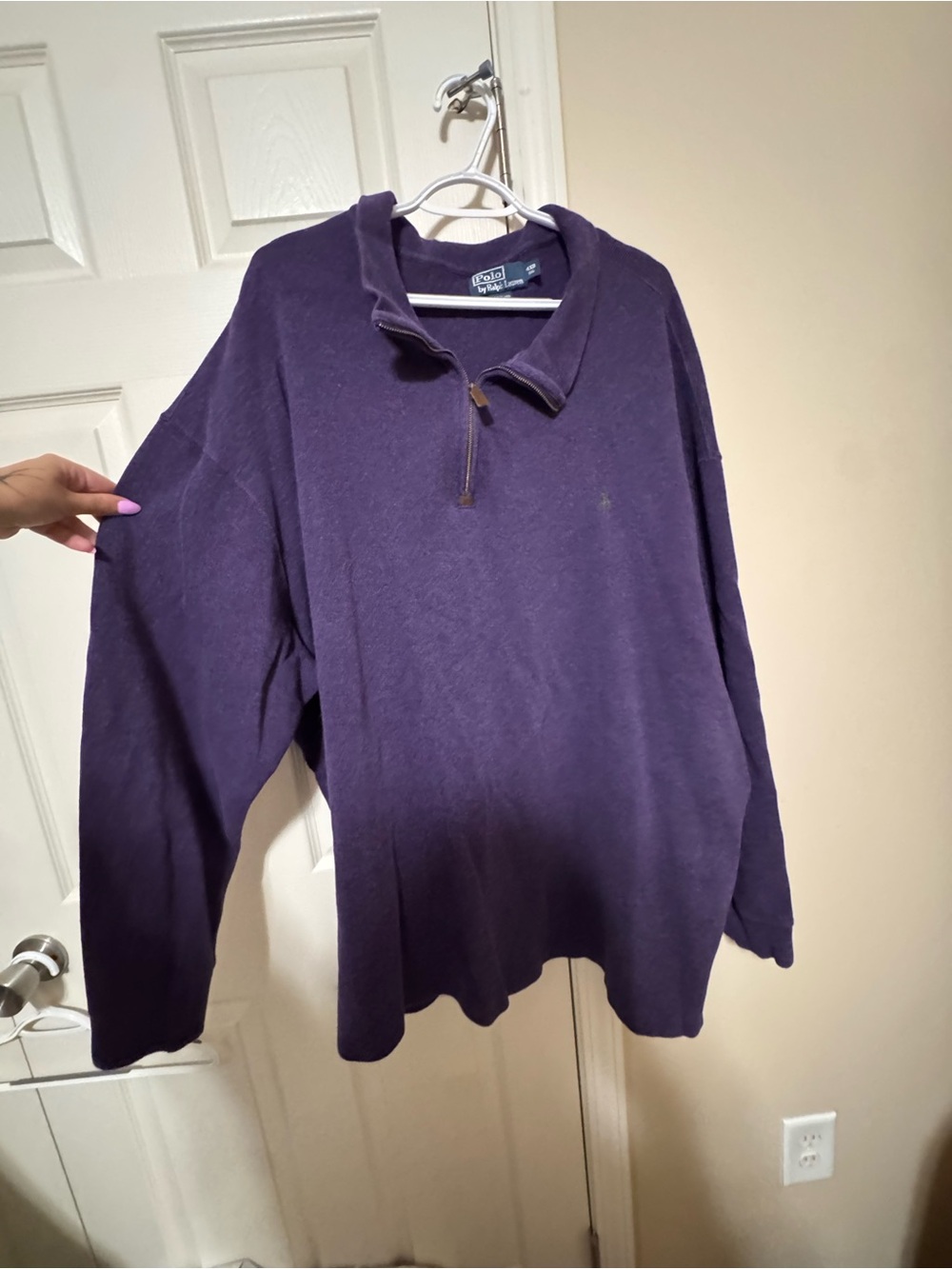 Ralph Lauren Purple Half-Zip Turtleneck Pullover